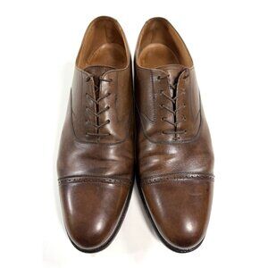 Brooks Brothers Peal & Co Shoes Mens Size 11.5 D Captoe Oxford Brown Leather